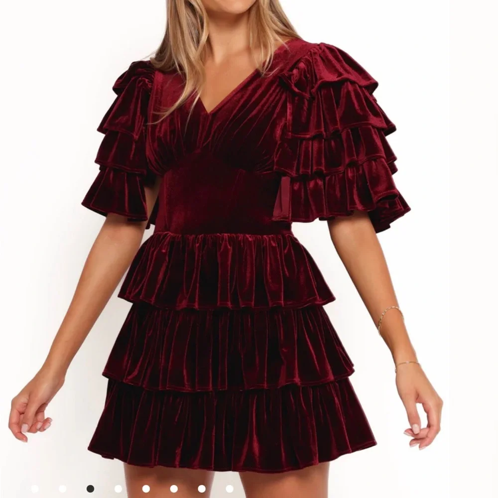 Petal & Pup Agnes Mini Skirt in Wine - Picture 4 of 10